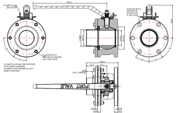 3” Blacko Ball Valve - 3” BSP Outlet Left hand operated, TIR 360/5000L FORT VALE - Imagen 2