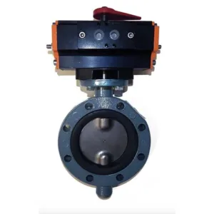 VALVULA WAFER MARIPOSA DN150 TW CON JUNTA DE VITON Y ACTUADOR NEUMATICO DOBLE EFECTOAFER EBRO ARMATUREN TW DN150 + EB5 1SYD